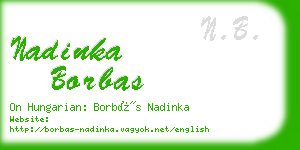 nadinka borbas business card